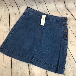 Francesca’s Harper Heritage Jean Skirt Side button fly Small